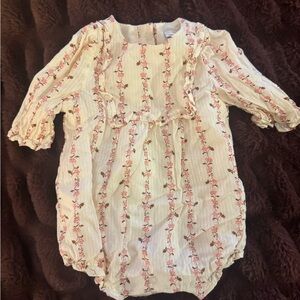 Janie and Jack Cream Floral Baby Outfit
